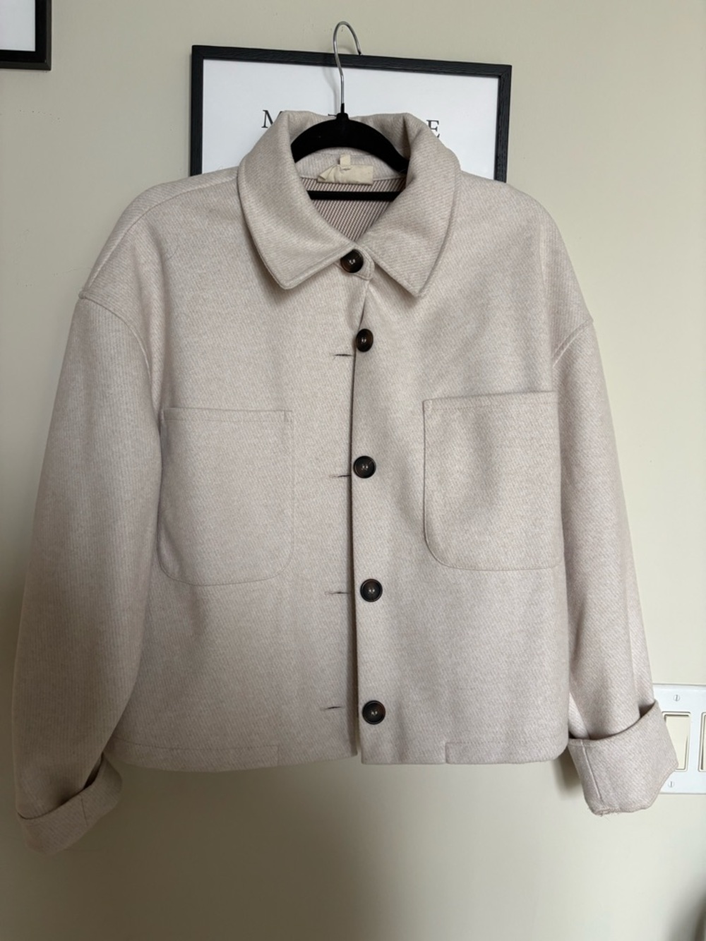 MELLODAY Soft Light Beige Button Jacket